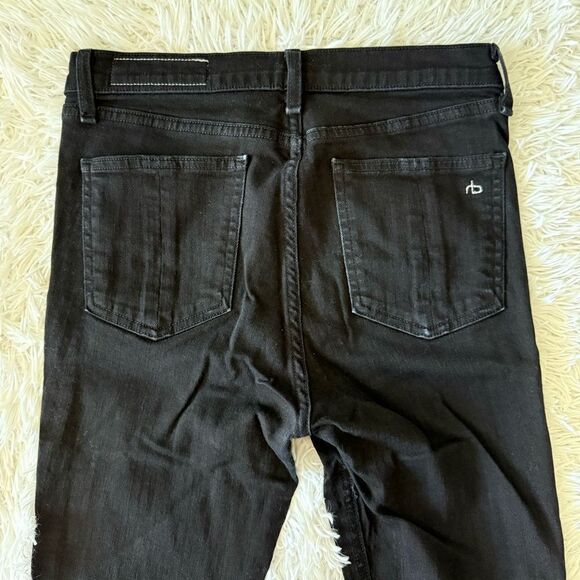 Rag & Bone Black Mid-rise 10” Capri Cropped Ankle Jeans Size 28 - Picture 7 of 9